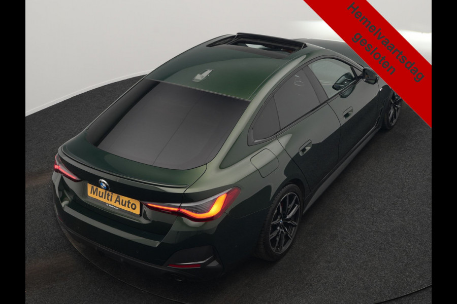 BMW 4 Serie Coupé 430i M Sport 245pk Dealer O.H Sanremo Green | Panodak | Lederen Competition Stoelen Memory & Verwarmd | Adaptive Onderstel | 360 Camera | Harman & Kardon | 19" L.M | Carbon | Apple Carplay | Navigatie | Blis | Virtual | DAB |