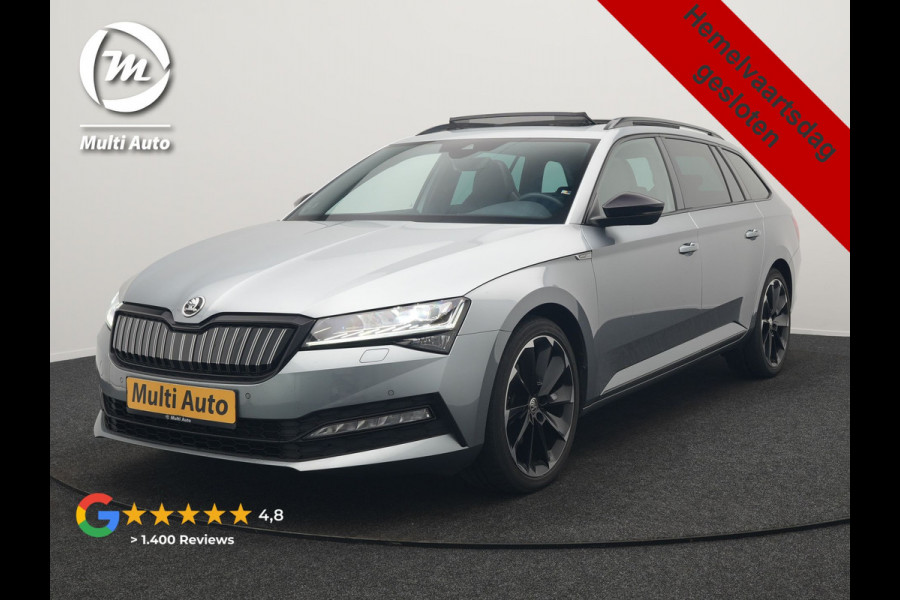 Škoda Superb Combi 1.4 TSI iV Sportline PHEV 218pk Dealer O.H | Panodak | Crystal LED | Camera | Alcantara Sportstoelen Memory & Verwarmd | Cruise Control | Sfeerverlichting | Apple Carplay | Keyless | Navigatie | Virtual | DAB | 19"L.M | Plug In Hybrid |