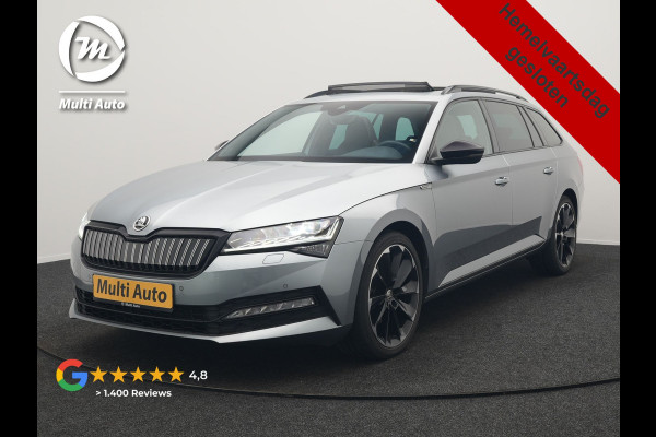 Škoda Superb Combi 1.4 TSI iV Sportline PHEV 218pk Dealer O.H | Panodak | Crystal LED | Camera | Alcantara Sportstoelen Memory & Verwarmd | Cruise Control | Sfeerverlichting | Apple Carplay | Keyless | Navigatie | Virtual | DAB | 19"L.M | Plug In Hybrid |