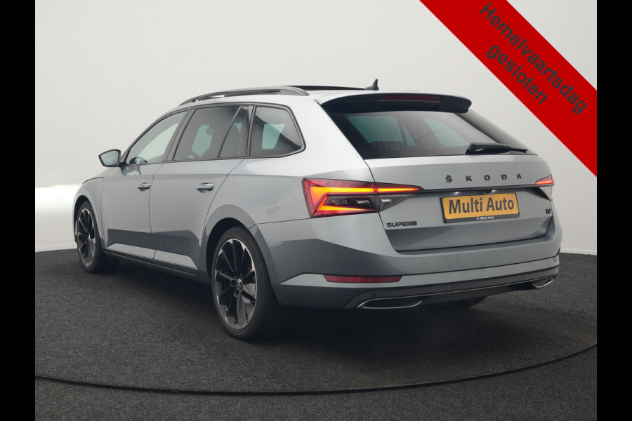 Škoda Superb Combi 1.4 TSI iV Sportline PHEV 218pk Dealer O.H | Panodak | Crystal LED | Camera | Alcantara Sportstoelen Memory & Verwarmd | Cruise Control | Sfeerverlichting | Apple Carplay | Keyless | Navigatie | Virtual | DAB | 19"L.M | Plug In Hybrid |