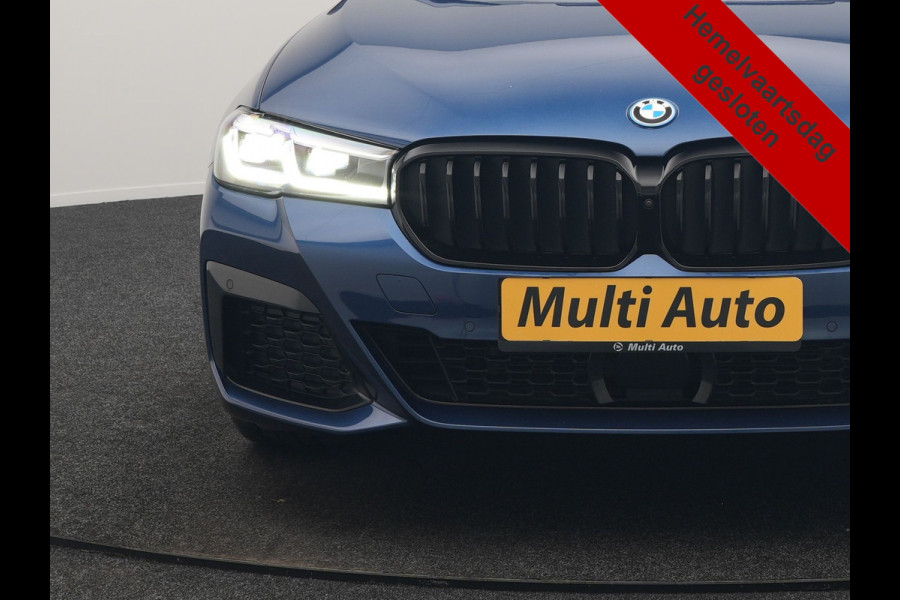 BMW 5 Serie Touring 530e M Sport PHEV 293pk Dealer O.H. | Panodak | Adaptive Cruise | 360 Camera | Harman / Kardon | Lederen Comfortzetels Memory & Verwarmd | Adaptive LED | Apple Carplay | Blis | Sfeerverlichting | Navigatie | DAB | Plug In Hybrid |
