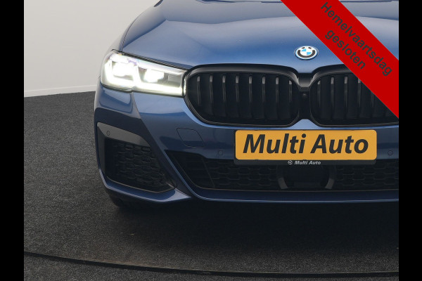 BMW 5 Serie Touring 530e M Sport PHEV 293pk Dealer O.H. | Panodak | Adaptive Cruise | 360 Camera | Harman / Kardon | Lederen Comfortzetels Memory & Verwarmd | Adaptive LED | Apple Carplay | Blis | Sfeerverlichting | Navigatie | DAB | Plug In Hybrid |