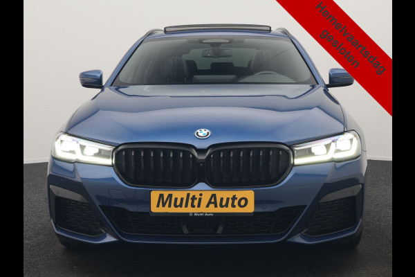 BMW 5 Serie Touring 530e M Sport PHEV 293pk Dealer O.H. | Panodak | Adaptive Cruise | 360 Camera | Harman / Kardon | Lederen Comfortzetels Memory & Verwarmd | Adaptive LED | Apple Carplay | Blis | Sfeerverlichting | Navigatie | DAB | Plug In Hybrid |