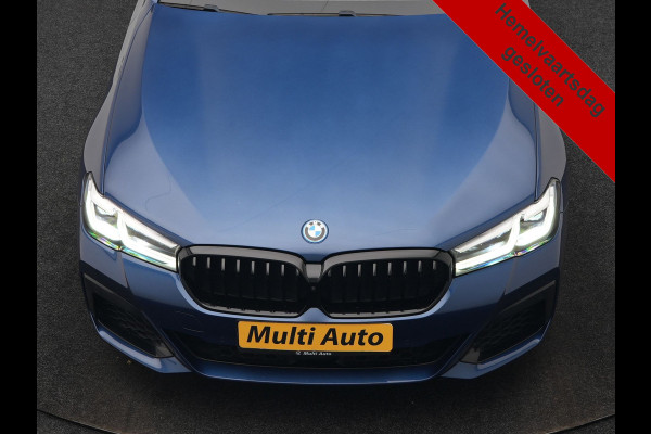 BMW 5 Serie Touring 530e M Sport PHEV 293pk Dealer O.H. | Panodak | Adaptive Cruise | 360 Camera | Harman / Kardon | Lederen Comfortzetels Memory & Verwarmd | Adaptive LED | Apple Carplay | Blis | Sfeerverlichting | Navigatie | DAB | Plug In Hybrid |