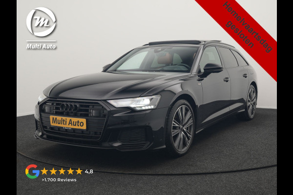 Audi A6 Avant 50 TFSI e Quattro S Line PHEV 300pk Dealer O.H. | Panodak | Adaptive Cruise | Head Up | Camera | Bang & Olufsen | Lederen Comfortzetels Memory & Ventilatie | Sfeerverlichting | Blis | Stoelen & Stuur Verwarmd | Apple Carplay | DAB | Plug In Hybrid |