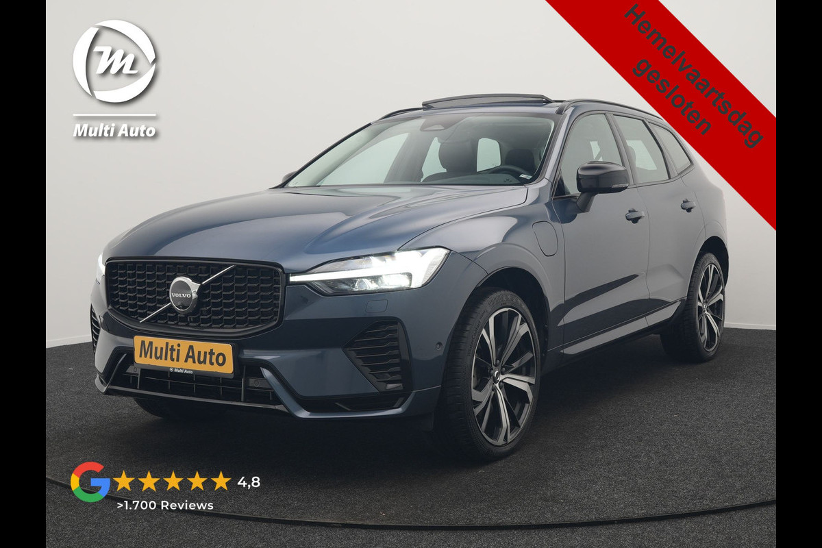 Volvo XC60 T6 AWD Plus Dark PHEV 350pk Dealer O.H. | Trekhaak Af Fabriek | Panodak | 360 Camera | Adaptive Cruise | Lederen Sportstoelen Memory & Verwarmd | 21'' L.M. | Keyless | Google Assistant | Apple Carplay | Stuur Verwarmd | DAB | Plug In Hybrid | NIEUWE EX FOTO'S