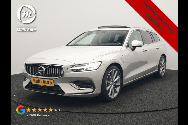 Volvo V60 T6 Recharge AWD Inscription PHEV Long Range 350pk Dealer O.H | Trekhaak Af Fabriek | Panodak | 360 Camera | Harman / Kardon | Lederen Sportstoelen & Stuur Verwarmd | Keyless | Apple Carplay | Virtual | Navigatie | DAB+ | 19"L.M | Plug In Hybrid |