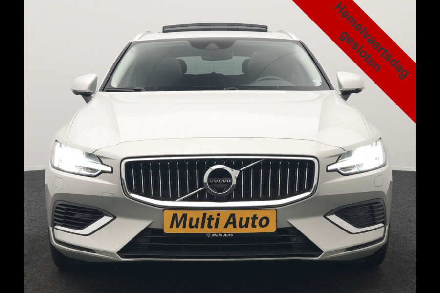 Volvo V60 T6 Recharge AWD Inscription PHEV Long Range 350pk Dealer O.H | Trekhaak Af Fabriek | Panodak | 360 Camera | Harman / Kardon | Lederen Sportstoelen & Stuur Verwarmd | Keyless | Apple Carplay | Virtual | Navigatie | DAB+ | 19"L.M | Plug In Hybrid |