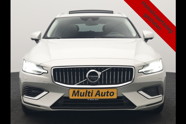 Volvo V60 T6 Recharge AWD Inscription PHEV Long Range 350pk Dealer O.H | Trekhaak Af Fabriek | Panodak | 360 Camera | Harman / Kardon | Lederen Sportstoelen & Stuur Verwarmd | Keyless | Apple Carplay | Virtual | Navigatie | DAB+ | 19"L.M | Plug In Hybrid |