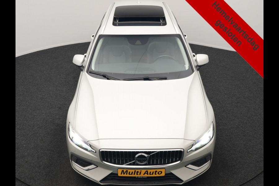 Volvo V60 T6 Recharge AWD Inscription PHEV Long Range 350pk Dealer O.H | Trekhaak Af Fabriek | Panodak | 360 Camera | Harman / Kardon | Lederen Sportstoelen & Stuur Verwarmd | Keyless | Apple Carplay | Virtual | Navigatie | DAB+ | 19"L.M | Plug In Hybrid |