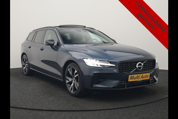 Volvo V60 T6 Recharge AWD R-Design PHEV 340pk Dealer O.H | Trekhaak Af Fabriek | Panodak | Harman / Kardon | Lederen Sportstoelen Memory & Ventilatie | Camera | Keyless | Stuur & Stoelen Verwarmd | Apple Carplay | Virtual | Navigatie | Cruise Control | DAB+ | 18" L.M | Plug In Hybrid |