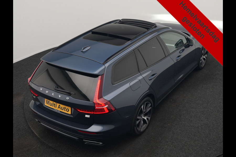 Volvo V60 T6 Recharge AWD R-Design PHEV 340pk Dealer O.H | Trekhaak Af Fabriek | Panodak | Harman / Kardon | Lederen Sportstoelen Memory & Ventilatie | Camera | Keyless | Stuur & Stoelen Verwarmd | Apple Carplay | Virtual | Navigatie | Cruise Control | DAB+ | 18" L.M | Plug In Hybrid |