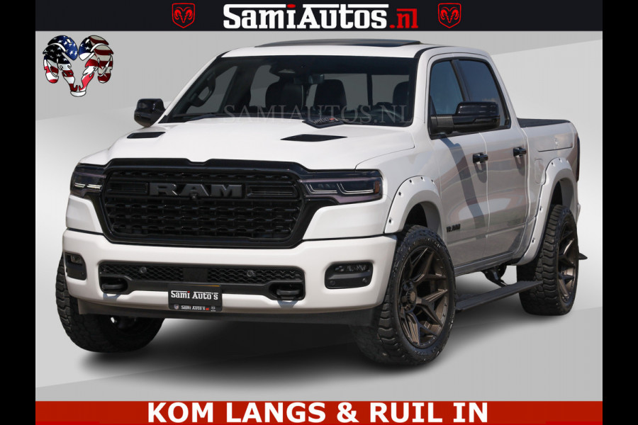 Dodge Ram LIMITED H.O 540PK 706Nm | Massage + Full Option | De Meest Luxe en Volle Pick-Up in zijn Klasse | Comfortabele Dubbele Cabine met Royale 5 Zitplaatsen | BPM vrij | Nu Leverbaar uit Voorraad | Voorraad Nr 2336 - 7700