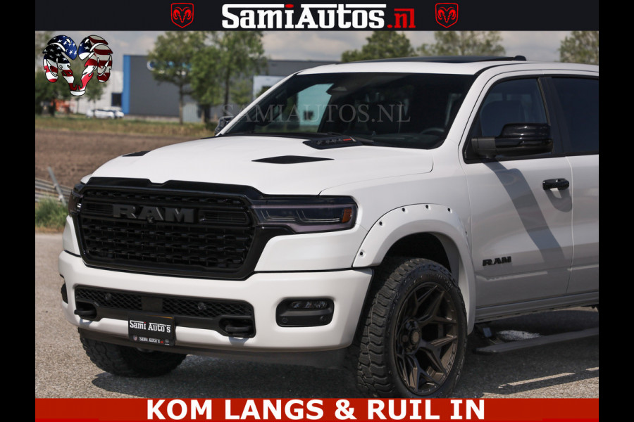 Dodge Ram LIMITED H.O 540PK 706Nm | Massage + Full Option | De Meest Luxe en Volle Pick-Up in zijn Klasse | Comfortabele Dubbele Cabine met Royale 5 Zitplaatsen | BPM vrij | Nu Leverbaar uit Voorraad | Voorraad Nr 2336 - 7700