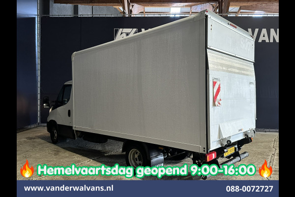 Iveco Daily 35C16H 157pk Dubbel Lucht Bakwagen 4.35m lang Laadklep Euro6 Airco | 980kg laadvermogen Bijrijdersbank