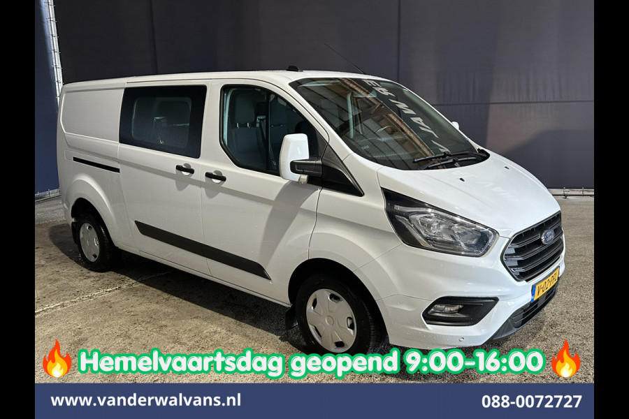 Ford Transit Custom 2.0 TDCI 131pk L2H1 Dubbele Cabine Euro6 Airco | 6-Zits | LED | Cruisecontrol | Parkeersensoren Achterklep, 2800kg trekvermogen