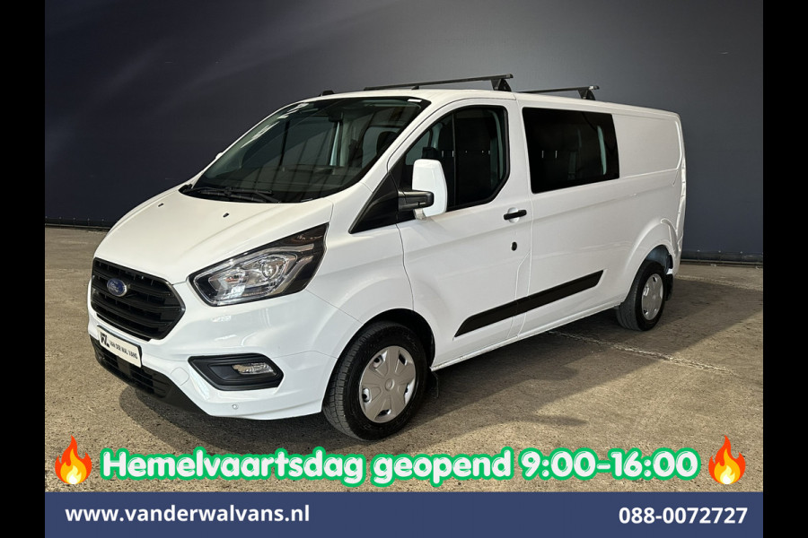 Ford Transit Custom 2.0 TDCI 131pk L2H1 Dubbele Cabine Inrichting Euro6 Airco | 5-Zits | Camera | Cruisecontrol | LED Parkeersensoren, Stoelverwarming, Achterklep, Dakdragers, 2800kg trekvermogen