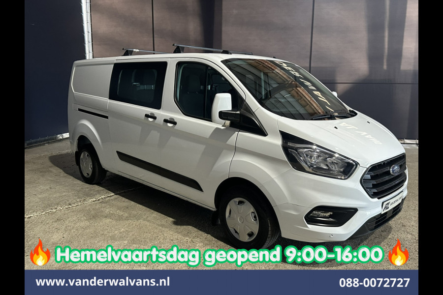 Ford Transit Custom 2.0 TDCI 131pk L2H1 Dubbele Cabine Inrichting Euro6 Airco | 5-Zits | Camera | Cruisecontrol | LED Parkeersensoren, Stoelverwarming, Achterklep, Dakdragers, 2800kg trekvermogen