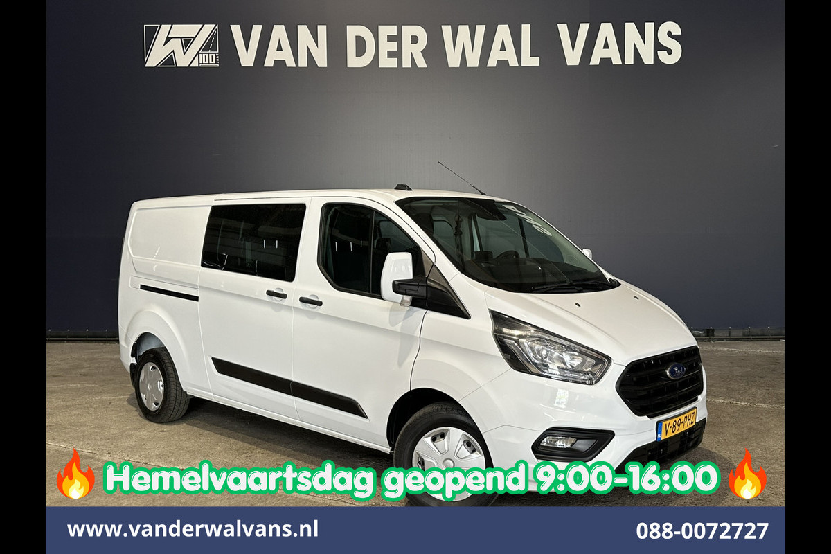 Ford Transit Custom 2.0 TDCI 131pk L2H1 Dubbele Cabine Euro6 Airco | 5-Zits | Camera | LED | 2800kg Trekhaak | Apple Carplay Cruisecontrol, Android Auto, Stoelverwarming, Verwarmde Voorruit, Parkeersensoren