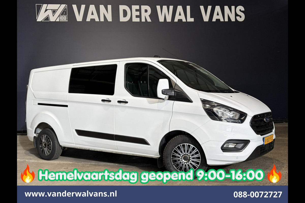 Ford Transit Custom 2.0 TDCI 131pk L2H1 Dubbele Cabine Euro6 Airco | 6-Zits | Cruisecontrol | 2550kg Trekhaak Verwarmde voorruit, Parkeersensoren