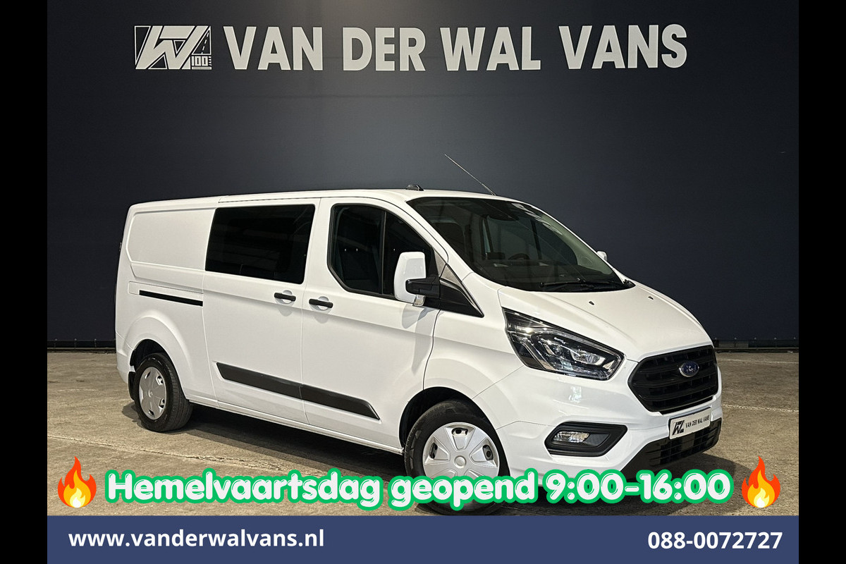 Ford Transit Custom 2.0 TDCI 130pk Automaat L2H1 Dubbele Cabine Euro6 Airco | 6-Zits | Camera | Navigatie | Xenon Apple Carplay, Android Auto, Adaptieve Cruisecontrol, Trekhaak, Parkeersensoren, Stoelverwarming, Verwarmde voorruit
