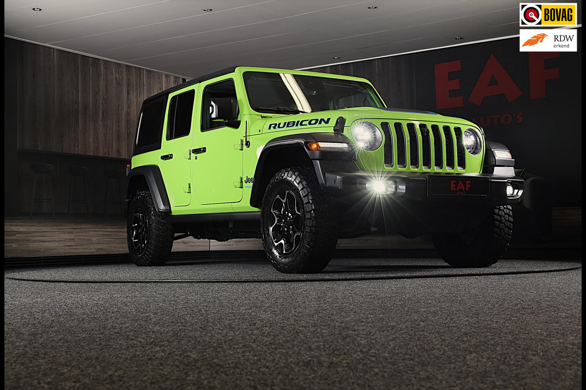 Jeep Wrangler Unlimited 4xe 380 RUBICON / 360 Camera / Leder / Acc / Dode Hoek / Cognac Leder / Navi / Led / Pdc / 17 Inch