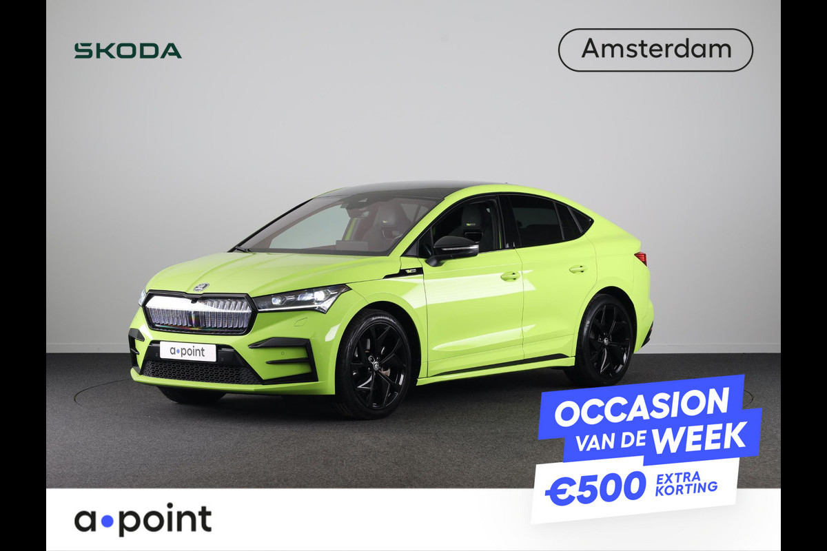 Škoda ENYAQ Coupé iV 80 RS 299pk | SoH 93% | Panoramadak | Elektrisch verstelbare stoelen met geheugen | Verwarmbare voorstoelen en achterbank |
