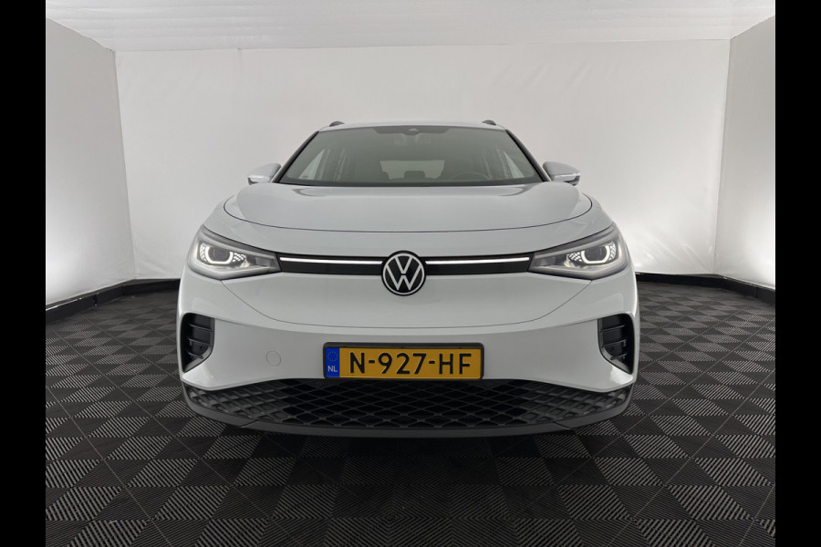 Volkswagen ID.4 Business 77 kWh [ 3-Fase-11kW ] {SOH-83%} (INCL.BTW) *LEATHER-FABRIC | ADAPTIVE-CRUISE | FULL-LED | HEATED-COMFORTSEATS | KEYLESS | CAMERA | DIGI-COCKPIT | DAB | NAVI-FULLMAP | PRIVACY-GLASS | ECC | PDC | TOWBAR | 19''ALU*
