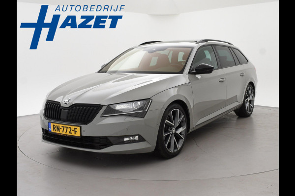 Škoda Superb Combi 1.4 TSI ACT 150 PK SPORTLINE DSG AUT. *STEEL GREY* + WEGKL. TREKHAAK | PANORAMA | 19 INCH | CANTON | ADAPTIVE CRUISE | ALCANTARA