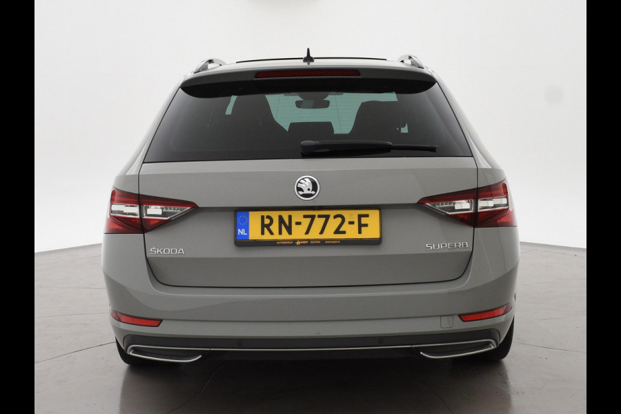 Škoda Superb Combi 1.4 TSI ACT 150 PK SPORTLINE DSG AUT. *STEEL GREY* + WEGKL. TREKHAAK | PANORAMA | 19 INCH | CANTON | ADAPTIVE CRUISE | ALCANTARA