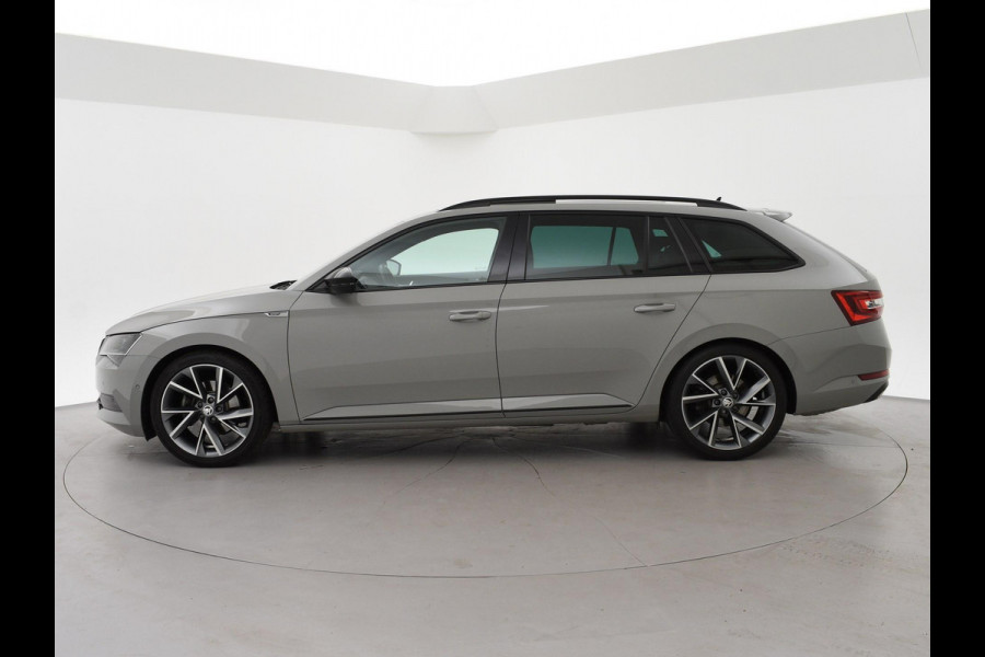 Škoda Superb Combi 1.4 TSI ACT 150 PK SPORTLINE DSG AUT. *STEEL GREY* + WEGKL. TREKHAAK | PANORAMA | 19 INCH | CANTON | ADAPTIVE CRUISE | ALCANTARA