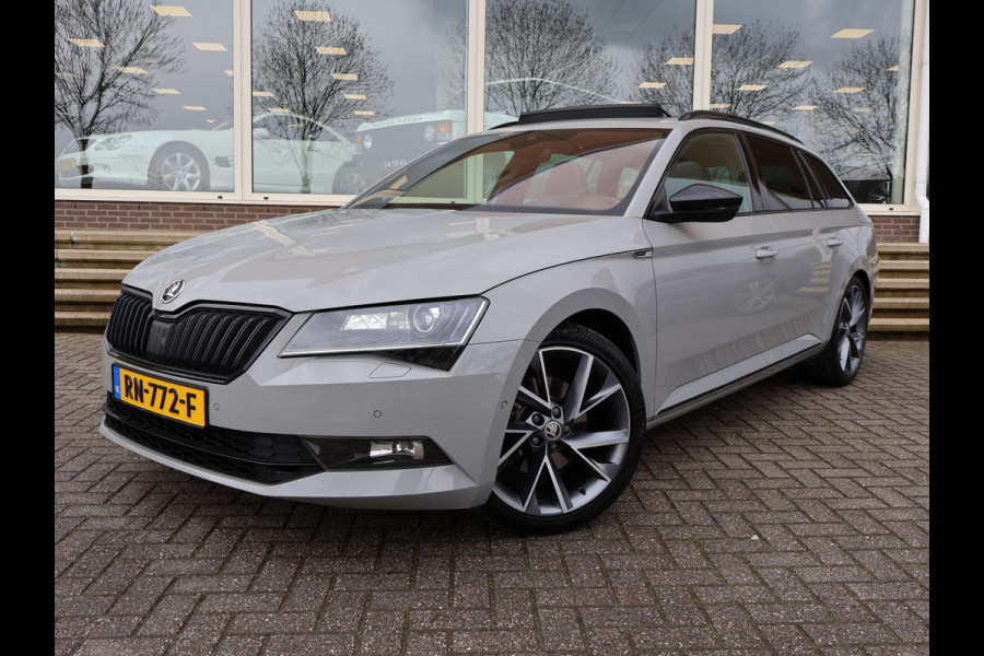 Škoda Superb Combi 1.4 TSI ACT 150 PK SPORTLINE DSG AUT. *STEEL GREY* + WEGKL. TREKHAAK | PANORAMA | 19 INCH | CANTON | ADAPTIVE CRUISE | ALCANTARA