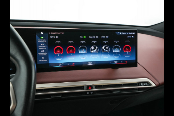 BMW iX xDrive40 High Executive 77 kWh [ 3-Fase ] {SOH-100%} (INCL.BTW) *HEAD-UP | LEATHER | TOP-VIEW | FULL-LED | MEMORY-PACK | HARMAN/KARDON | BLINDSPOT | WIDESCREEN-COCKPIT | HEATED-COMOFRTSEATS | DAB | AMBIENT-LIGHT | NAVI-FULLMAP | TOWBAR | 21''AL