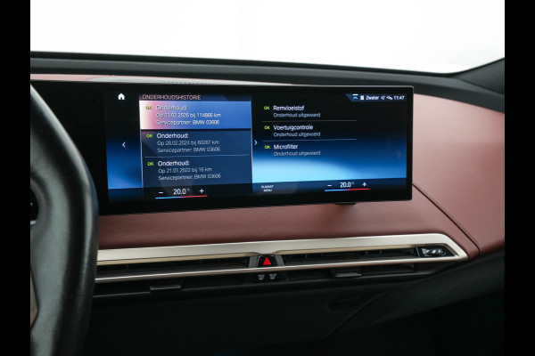 BMW iX xDrive40 High Executive 77 kWh [ 3-Fase ] {SOH-100%} (INCL.BTW) *HEAD-UP | LEATHER | TOP-VIEW | FULL-LED | MEMORY-PACK | HARMAN/KARDON | BLINDSPOT | WIDESCREEN-COCKPIT | HEATED-COMOFRTSEATS | DAB | AMBIENT-LIGHT | NAVI-FULLMAP | TOWBAR | 21''AL
