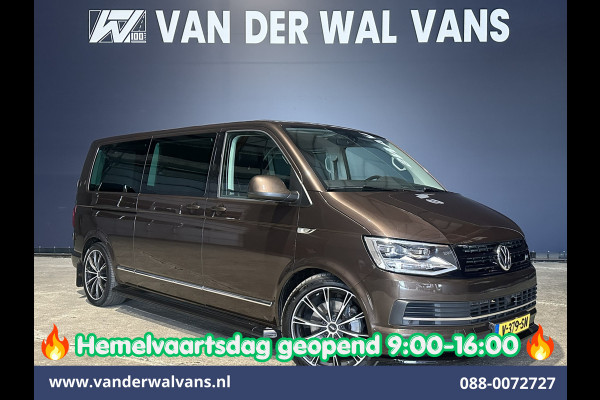 Volkswagen Transporter 2.0 TDI 204pk Automaat L2H1 Dubbele cabine Euro6 Airco | 2x Zijdeur | Leder | Navigatie | Camera | LED | Trekhaak | LM Velgen |  Cruisecontrol, Android Auto, Stoelverwarming, Verwarmde Voorruit, Parkeersensoren, panoramadak, 5-zits
