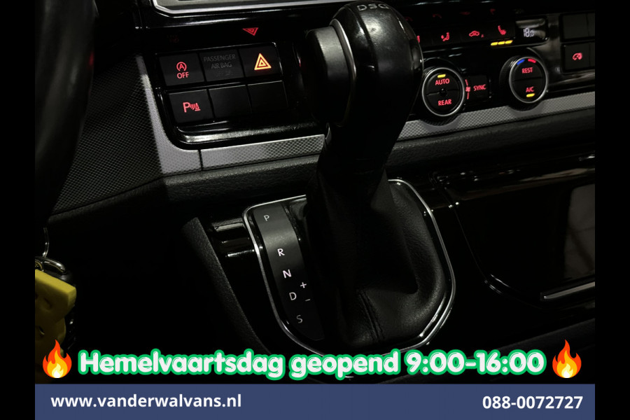 Volkswagen Transporter 2.0 TDI 204pk Automaat L2H1 Dubbele cabine Euro6 Airco | 2x Zijdeur | Leder | Navigatie | Camera | LED | Trekhaak | LM Velgen |  Cruisecontrol, Android Auto, Stoelverwarming, Verwarmde Voorruit, Parkeersensoren, panoramadak, 5-zits