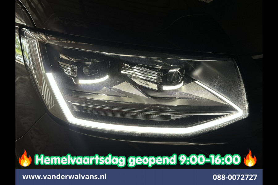 Volkswagen Transporter 2.0 TDI 204pk Automaat L2H1 Dubbele cabine Euro6 Airco | 2x Zijdeur | Leder | Navigatie | Camera | LED | Trekhaak | LM Velgen |  Cruisecontrol, Android Auto, Stoelverwarming, Verwarmde Voorruit, Parkeersensoren, panoramadak, 5-zits