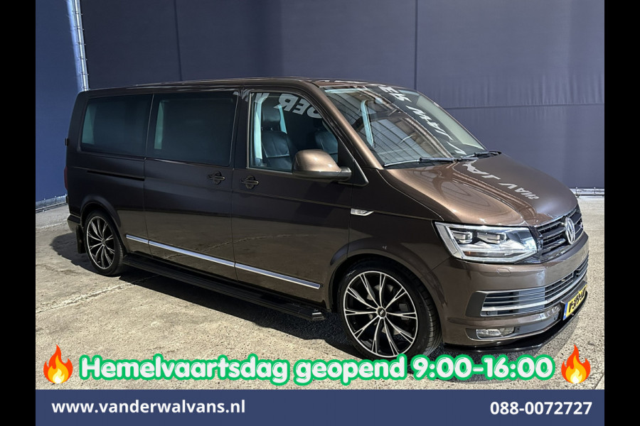 Volkswagen Transporter 2.0 TDI 204pk Automaat L2H1 Dubbele cabine Euro6 Airco | 2x Zijdeur | Leder | Navigatie | Camera | LED | Trekhaak | LM Velgen |  Cruisecontrol, Android Auto, Stoelverwarming, Verwarmde Voorruit, Parkeersensoren, panoramadak, 5-zits