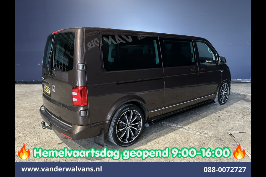 Volkswagen Transporter 2.0 TDI 204pk Automaat L2H1 Dubbele cabine Euro6 Airco | 2x Zijdeur | Leder | Navigatie | Camera | LED | Trekhaak | LM Velgen |  Cruisecontrol, Android Auto, Stoelverwarming, Verwarmde Voorruit, Parkeersensoren, panoramadak, 5-zits