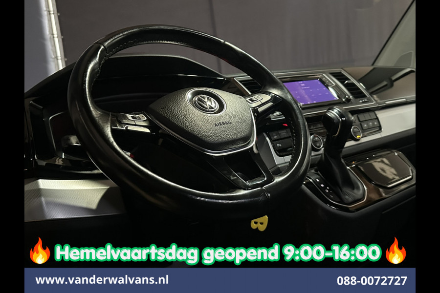 Volkswagen Transporter 2.0 TDI 204pk Automaat L2H1 Dubbele cabine Euro6 Airco | 2x Zijdeur | Leder | Navigatie | Camera | LED | Trekhaak | LM Velgen |  Cruisecontrol, Android Auto, Stoelverwarming, Verwarmde Voorruit, Parkeersensoren, panoramadak, 5-zits