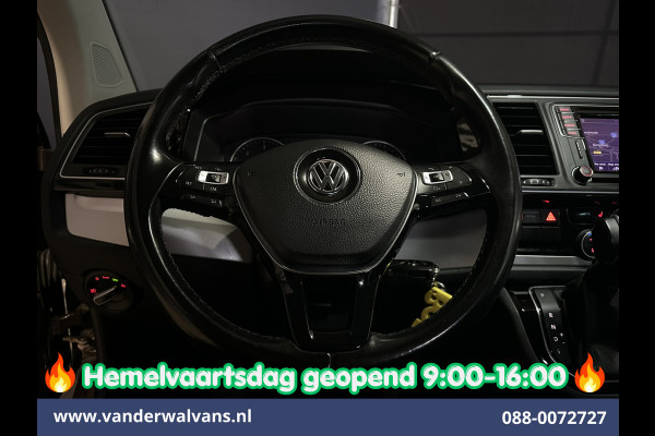 Volkswagen Transporter 2.0 TDI 204pk Automaat L2H1 Dubbele cabine Euro6 Airco | 2x Zijdeur | Leder | Navigatie | Camera | LED | Trekhaak | LM Velgen |  Cruisecontrol, Android Auto, Stoelverwarming, Verwarmde Voorruit, Parkeersensoren, panoramadak, 5-zits