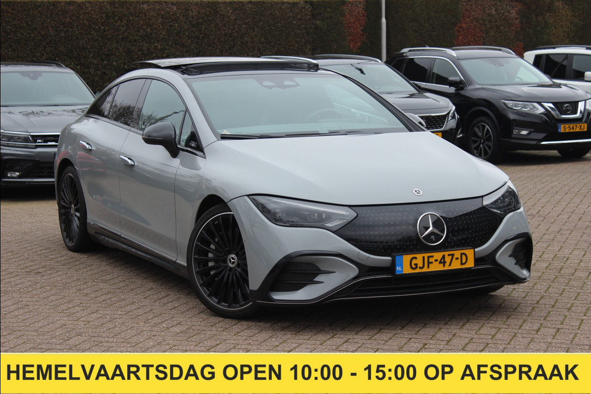 Mercedes-Benz EQE 350 AMG Line 89 kWh / SoH 95,7% / Panoramadak / Camera / Achterasbesturing / Head-up / Luxe Leder / Premium Plus-pakket / Stoelventilatie + Verwarming + Massage / Navigatie / Dodehoek / DAB / ACC