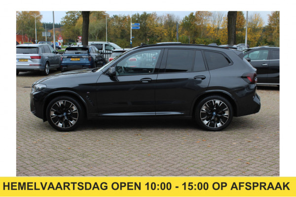 BMW iX3 High Executive 80 kWh / SoH 92,3% / Trekhaak / Panoramadak / 360Camera / Head-up / 20'' / Leder / Harman Kardon / Sfeerverlichting / Dodehoek / DAB / Stuur+Stoelverwarming / ACC
