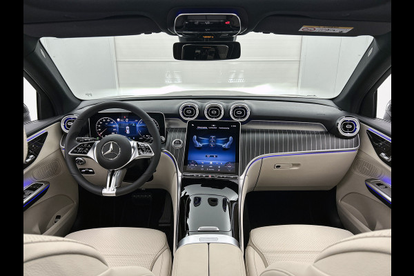 Mercedes-Benz GLC 300e 4MATIC Business Solution Luxury | Parkeerpakket met 360°-camera | Comfortpakket Plus | Trekhaak | Panoramaschuifdak | Sierdelen openporig hout aluminiumlines | DISTRONIC | 19 inch vijf-dubbelspaaks velgen |