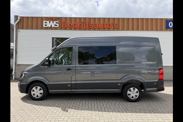 Volkswagen Crafter 35 2.0 TDI 177pk L3H3 ( L2H2 ) DC 6 persoons Comfortline / euro 6 / bpm vrij / vaste prijs rijklaar € 31.950 ex btw / lease vanaf € 521 / airco / cruise / grijs metallic !