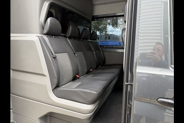 Volkswagen Crafter 35 2.0 TDI 177pk L3H3 ( L2H2 ) DC 6 persoons Comfortline / euro 6 / bpm vrij / vaste prijs rijklaar € 31.950 ex btw / lease vanaf € 521 / airco / cruise / grijs metallic !