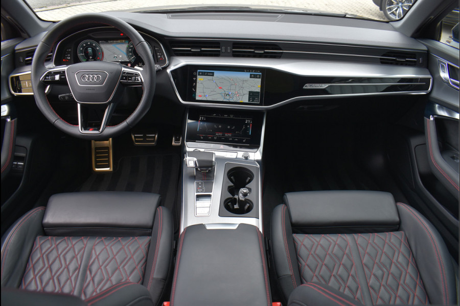 Audi A6 Avant 55 TFSI e Quattro S-Line 367 Pk Pano RS-Stoel Rood Stiksel Keyless Trekhaak ACC S6 Diffusor 21 Inch