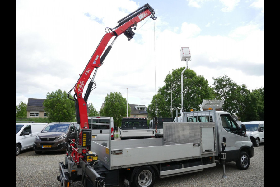 Iveco Daily 50C15 3.0 150PK, Airco, Open laadbak, Dubbel lucht, Fassi F50 laadkraan, Rijbewijs C1