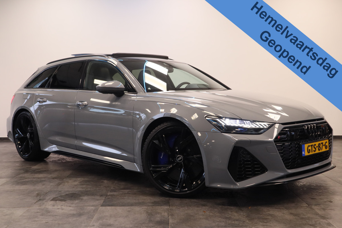 Audi A6 Avant RS 6 TFSI Quattro Keramisch Leder Panoramadak 4WS Nardo B&O! * Hemelvaartsdag geopend van 12:00 tot 17:00u *