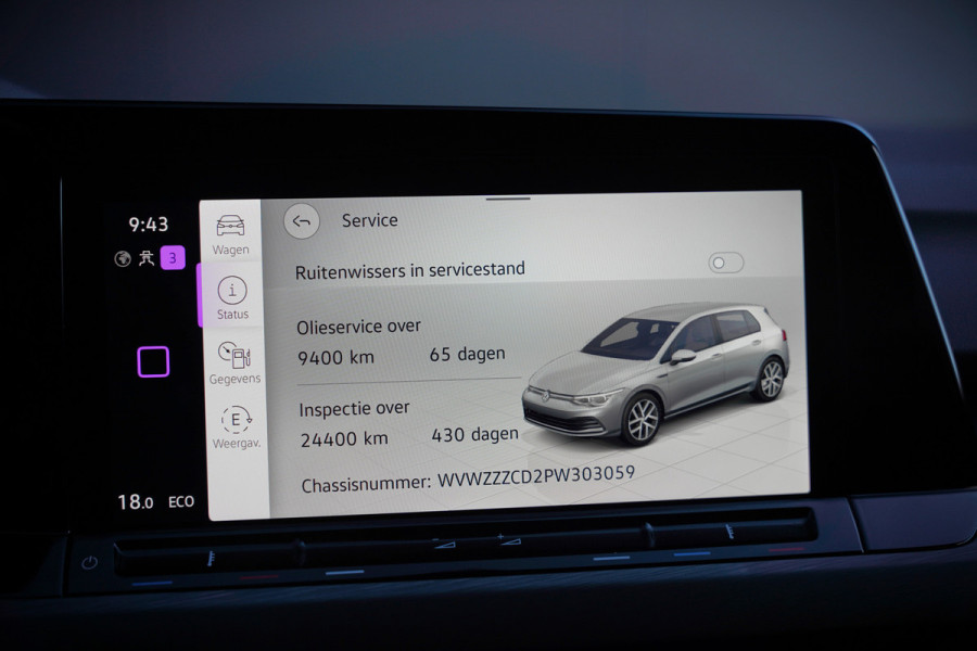 Volkswagen Golf 1.4 eHybrid Style | Memory seat | Massage | Adaptive cruise control | Elektrische stoel | Keyless | Apple Carplay | Parkeersensoren | Ambiance Verlichting | SOH 99.73%